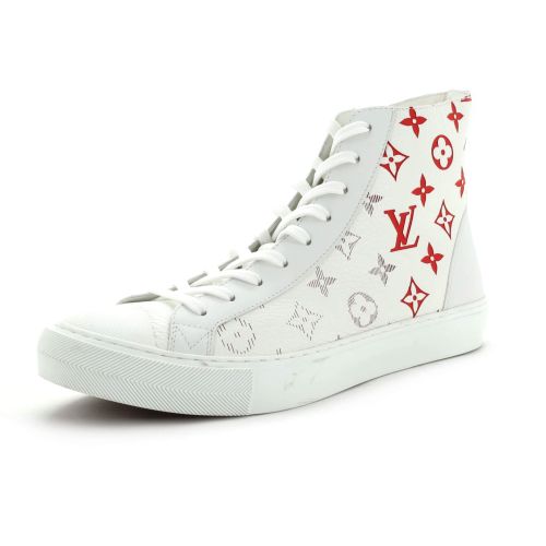 Men's Tattoo High-Top Sneakers Monogram Leather