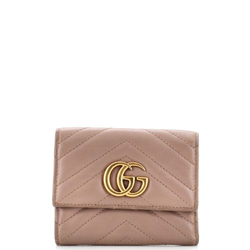 GG Marmont Trifold Wallet Matelasse Leather Compact