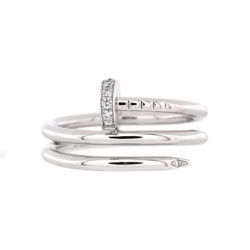 Juste un Clou Double Ring 18K White Gold and Diamonds Small