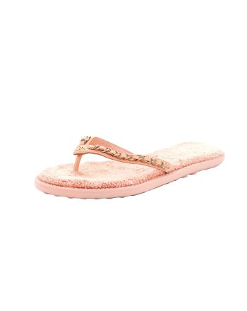 Women's CC Chain Flip Flop Sandals Leather