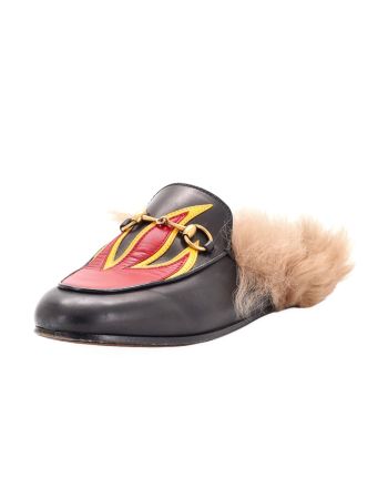 Women's Princetown Mules Leather with Fur