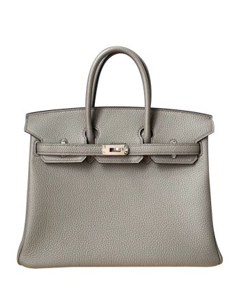 Hermes Birkin 25 Togo Leather Silver Gray