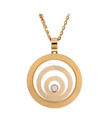 Happy Spirit Triple Circle Pendant Necklace 18K Yellow Gold with Diamond